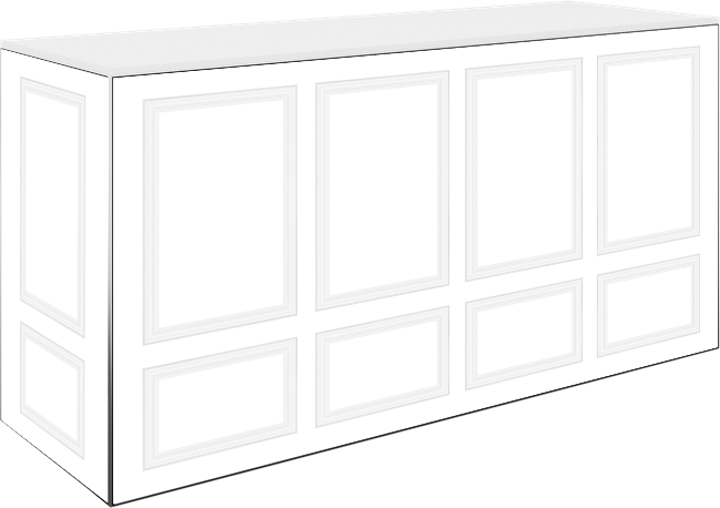 Art Series Food Station Counter - Wainscott White - White Top - 60 x 180 x 90cm H